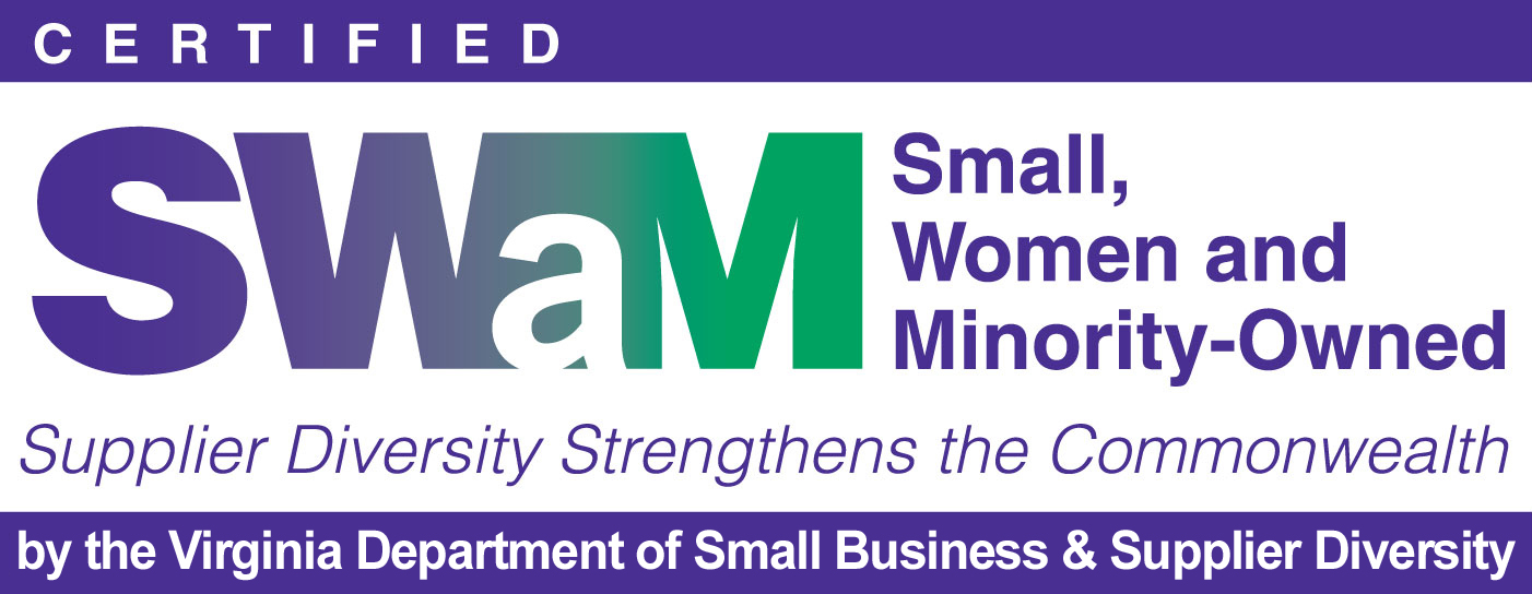 Certified SWaM Small, Women and Minority-Owned business logo from the Virginia Department of Small Business and Supplier Diversity